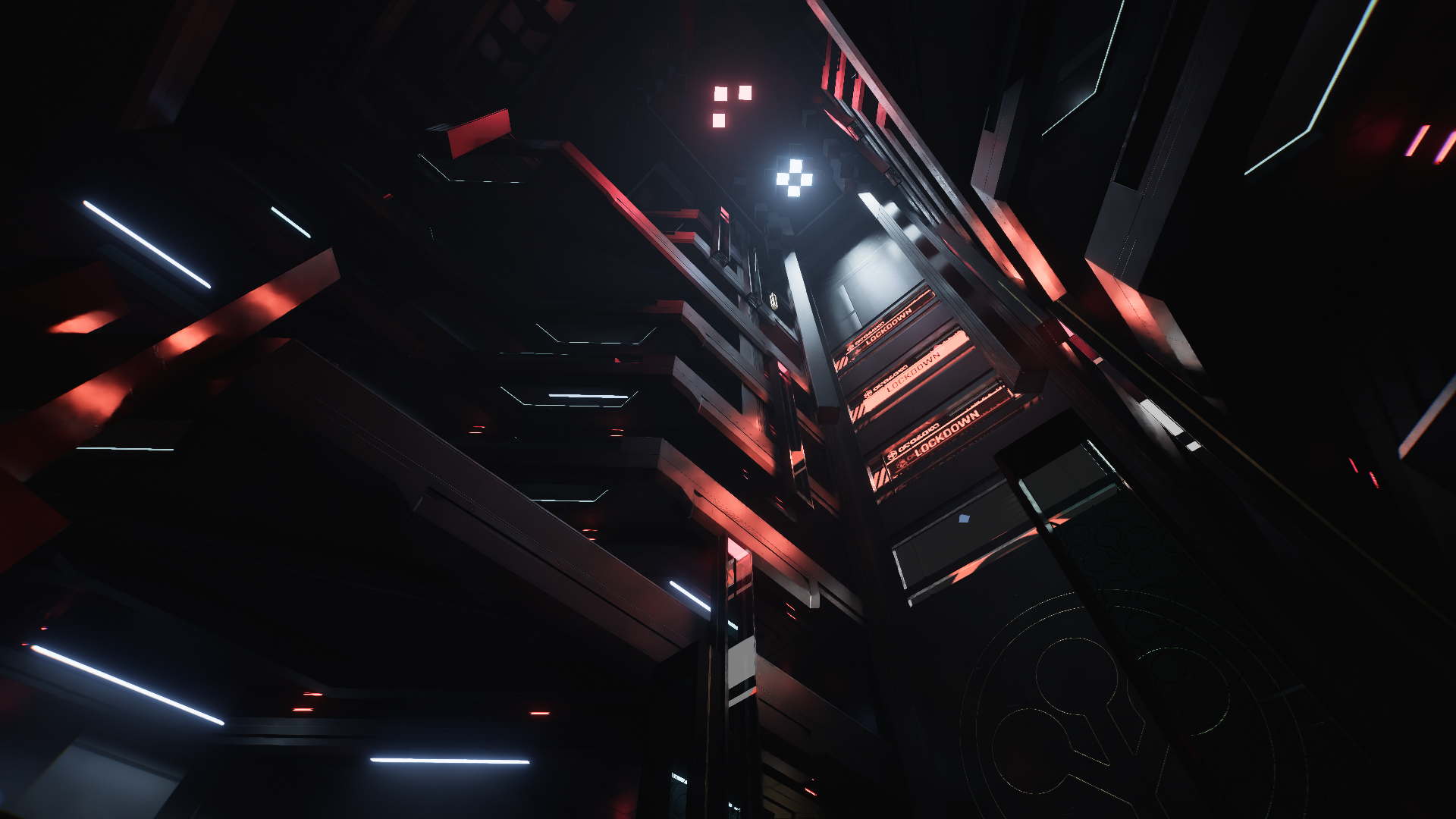 Lockdown is indicated in red and can be lifted. Up to and including disabling these lockdown signs.